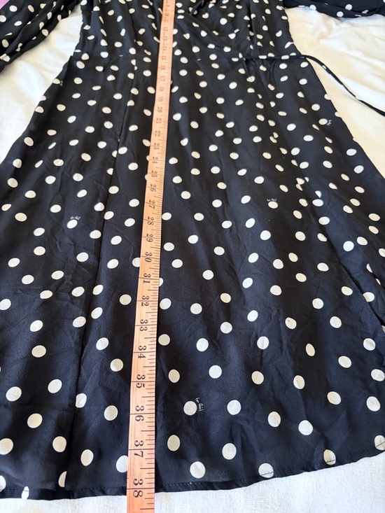 Realisation Par Sheer Silk Black & White Polka Dot Wrap Dress - Picture 10 of 10